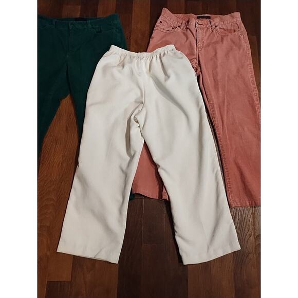 Lot Of 3 Petites Women Pants Slacks Size 8P Yellow Corduroy 25 inch inseam short - Picture 3 of 10